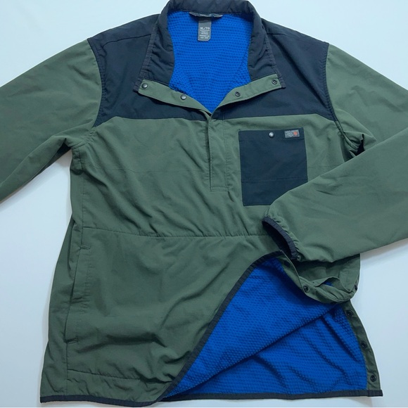 Mountain Hardwear 1/4 Snap Pullover Jacket Mens Size XL Green Black Waffle Lined - Picture 7 of 16
